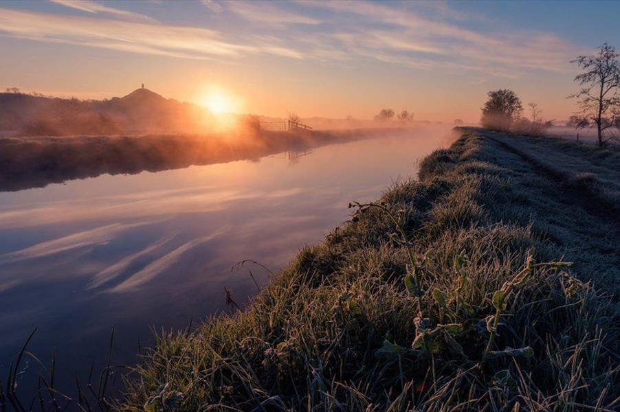 Misty River Dawn - Somerset England